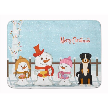 Carolines Treasures Merry Christmas Appenzeller Sennenhund Machine Washable Memory Foam Mat BB2374RUG